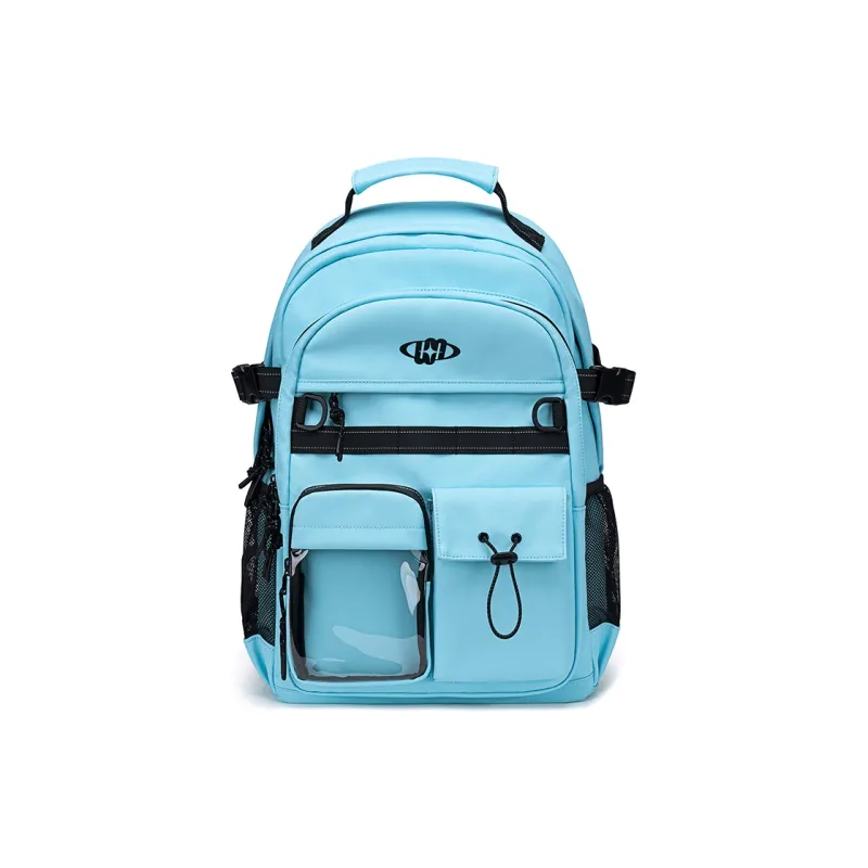WINNER Polyester With Leather Backpack Regular Unisex White/Black/Pink/Sky Blue-17