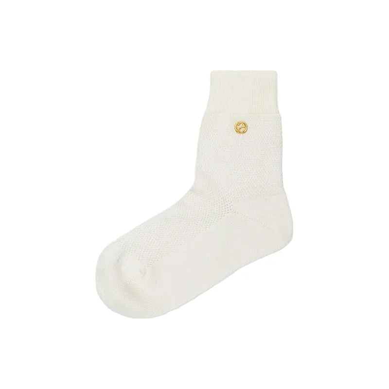 GUCCI Mid Calf Socks Unisex 1 Pack White-1
