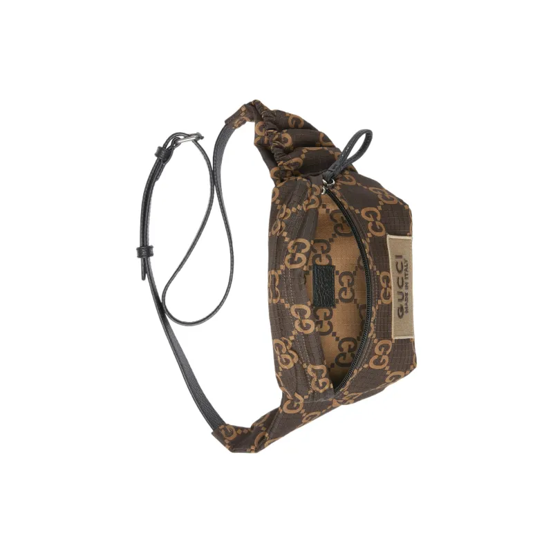 GUCCI Polyester Fanny Pack Tubas Men's Ebony & Beige-6