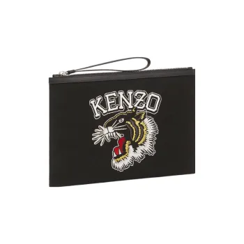 KENZO Polyester Clutch Large Size Unisex Black