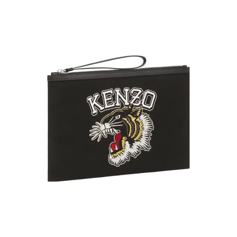 KENZO Polyester Clutch Large Size Unisex Black-0
