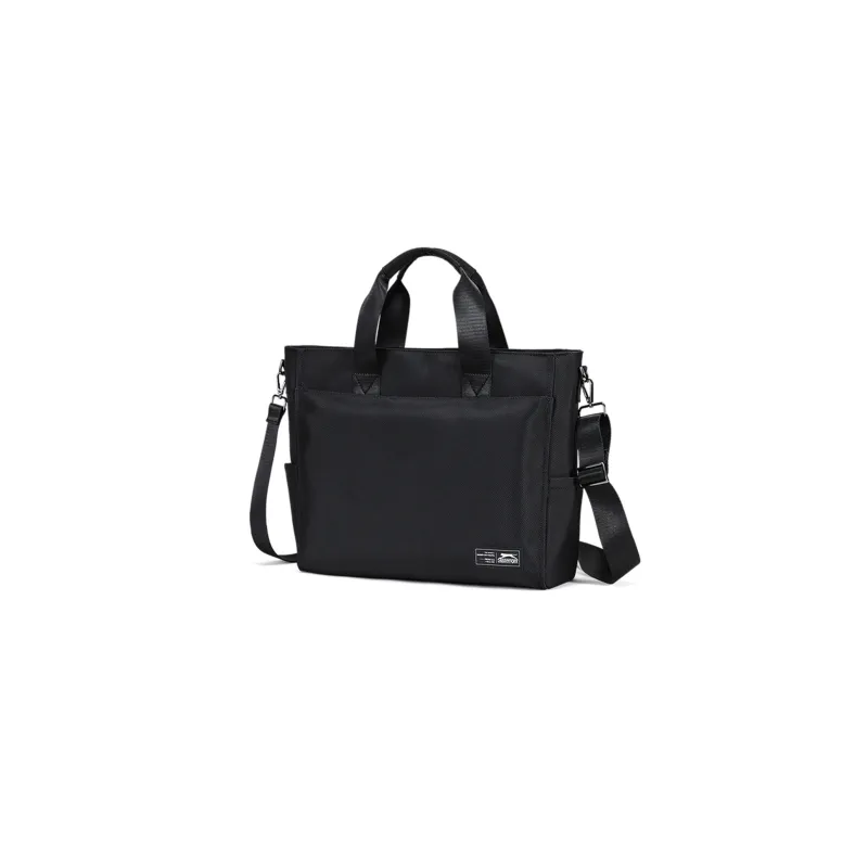 Slazenger Fabric Portable One Shoulder Crossbody Briefcase Laptop Bag Large Size Men's Black-1