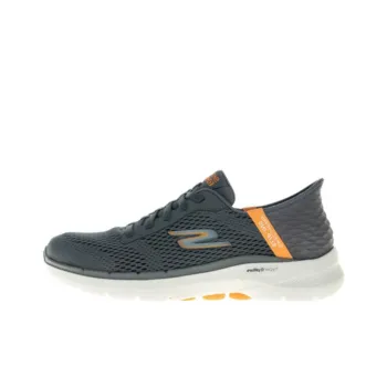 Skechers GOWALK 6 Anti-Slip Wear-Resistant Casual Shoes Men's Gray White