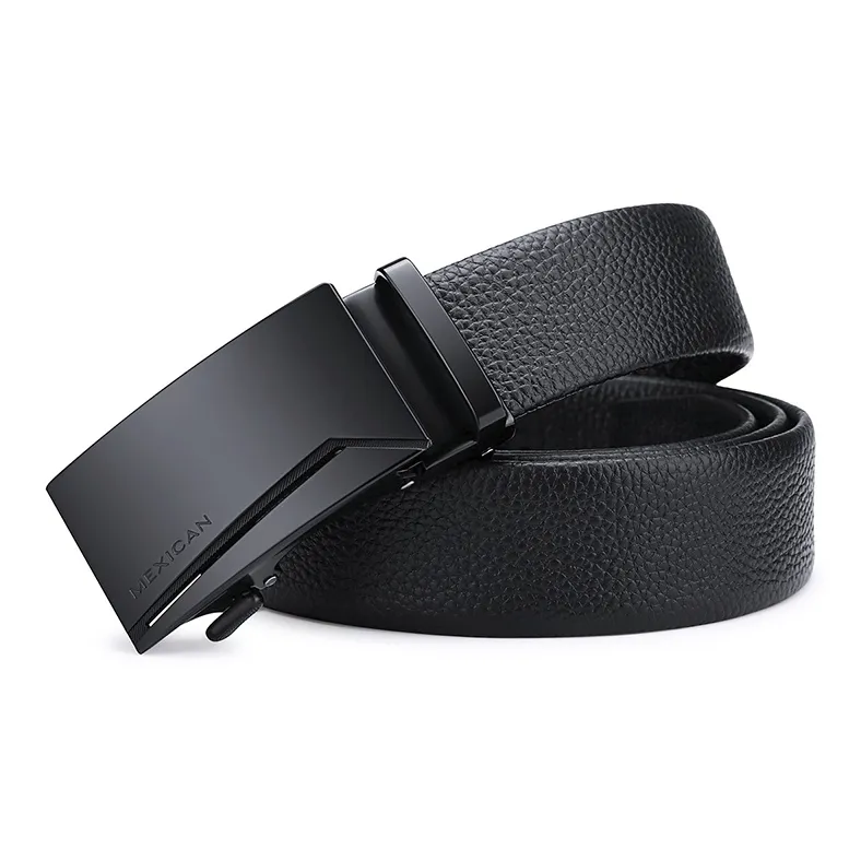 MEXICAN Niche Design, Cropped Money Clip Cow Leather Belts Men's Width 3.5CM-3