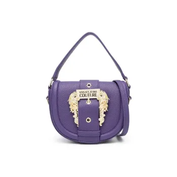 VERSACE JEANS COUTURE Polyurethane Saddle Bag Handbag, Shoulder Bag Women's Purple