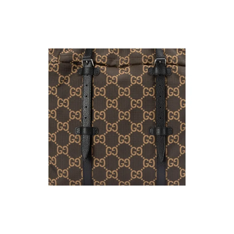 GUCCI Recycled Polyester Tote Bag Shopping Bag Handbag Medium Size Men's Ebony & Beige-7
