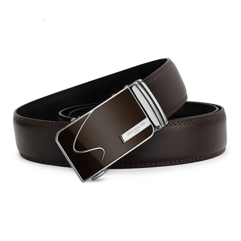 SEPTWOLVES Automatic Buckle Business Niche Cow Leather Leather Belts Men's 3.5CM-1