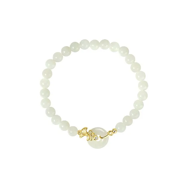 MAMADESHOUHU Hetian Jade Bracelets Pale Greenish White Jade Women's-0