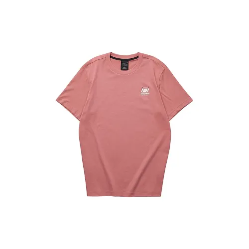 Skechers Colorful T-Shirts Unisex Gray Rose Pink