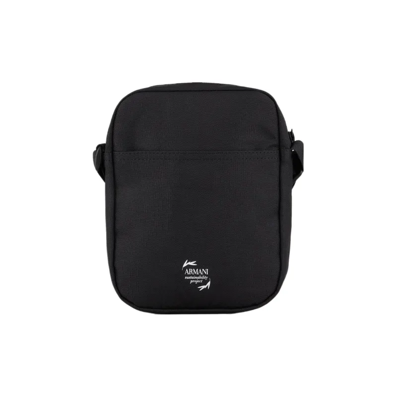 EMPORIO ARMANI EA7 Polyester Shoulder Bag, Crossbody Bag Trumpets Men's Black & White Logo-2