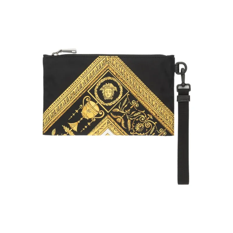 FANSIZHE Nylon Wristband Clutches Men's Black & Gold-1