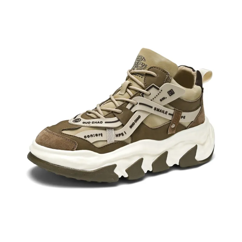 GONGLANGSHIJIA Mid Top Chunky Sneakers Men's-1