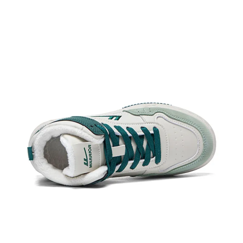 WARRIOR Skateboard Shoes Unisex High Top Beige Green-2