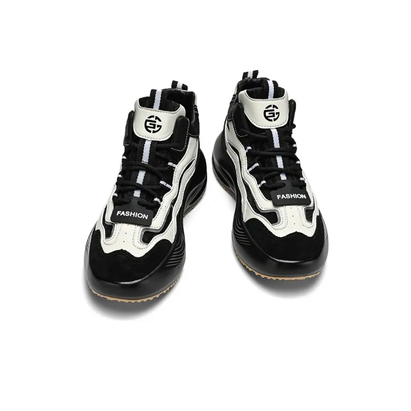 GONGLANGSHIJIA Cushioning Height Increasing Lightweight Mid Top Chunky Sneakers Men's-10