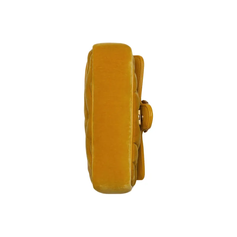 GUCCI GG Marmont Velvet Crossbody Bag Shoulder Bag Women's Dark Yellow-5