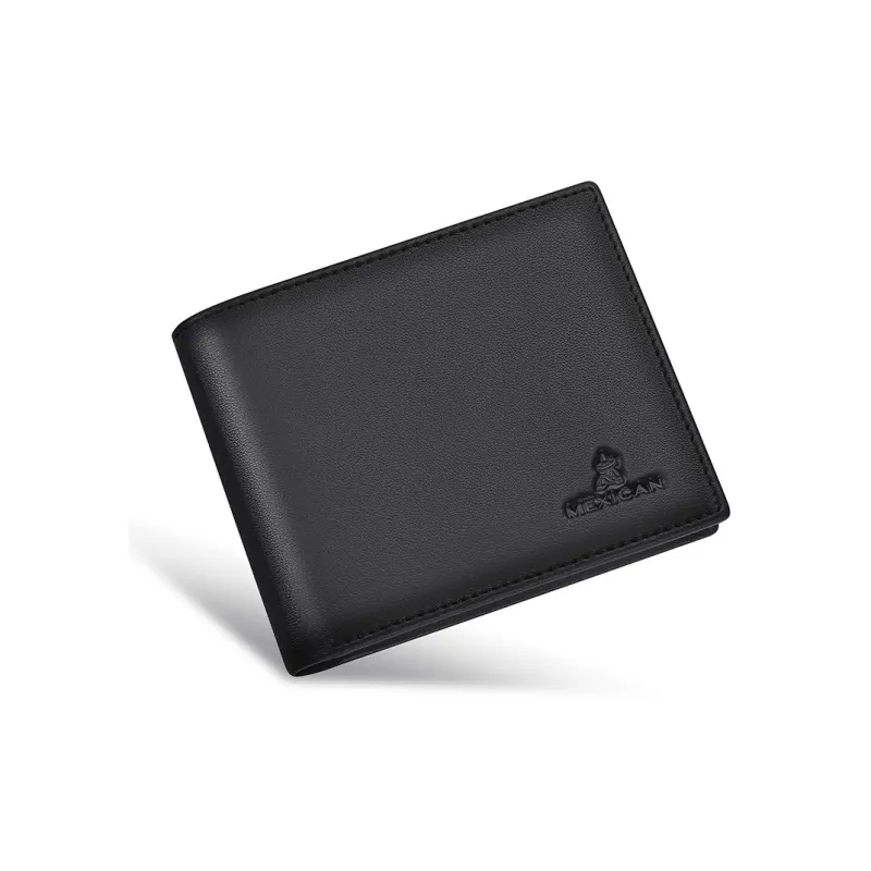 MEXICAN Cow Leather Wallet Regular Men's Black-3