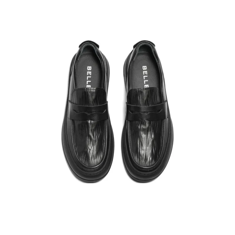 BELLE Men's Casual Shoes Men Low-Top Black-2