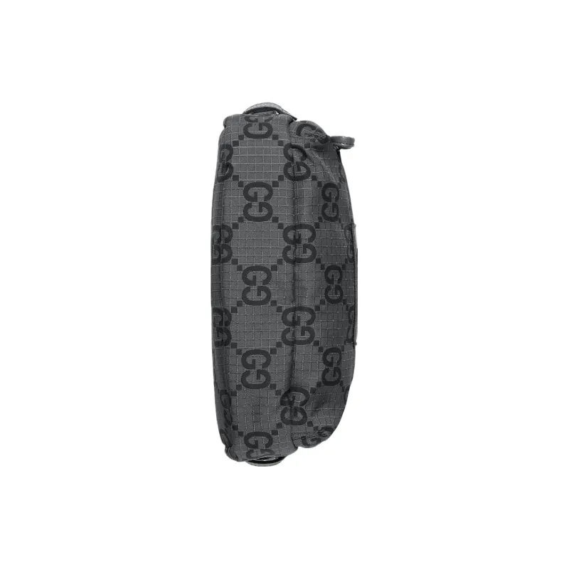 GUCCI Polyester Shoulder Bag, Crossbody Bag Medium Size Men's Dark Gray & Black-5