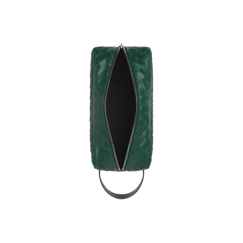 Bottega Veneta Cow Leather Clutch Travel Bag Regular Men's Emerald & Space Blue-2