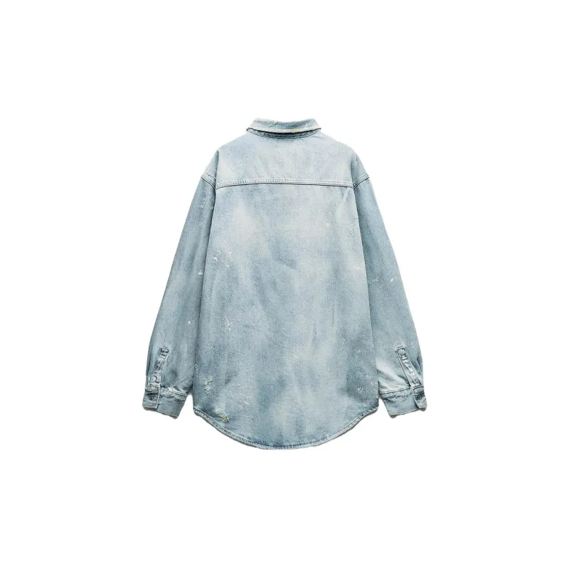 ZARA Denim Jackets Women's Blue-1