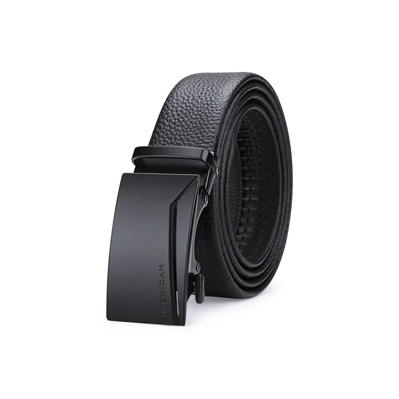 MEXICAN Niche Design, Cropped Money Clip Cow Leather Belts Men's Width 3.5CM-1