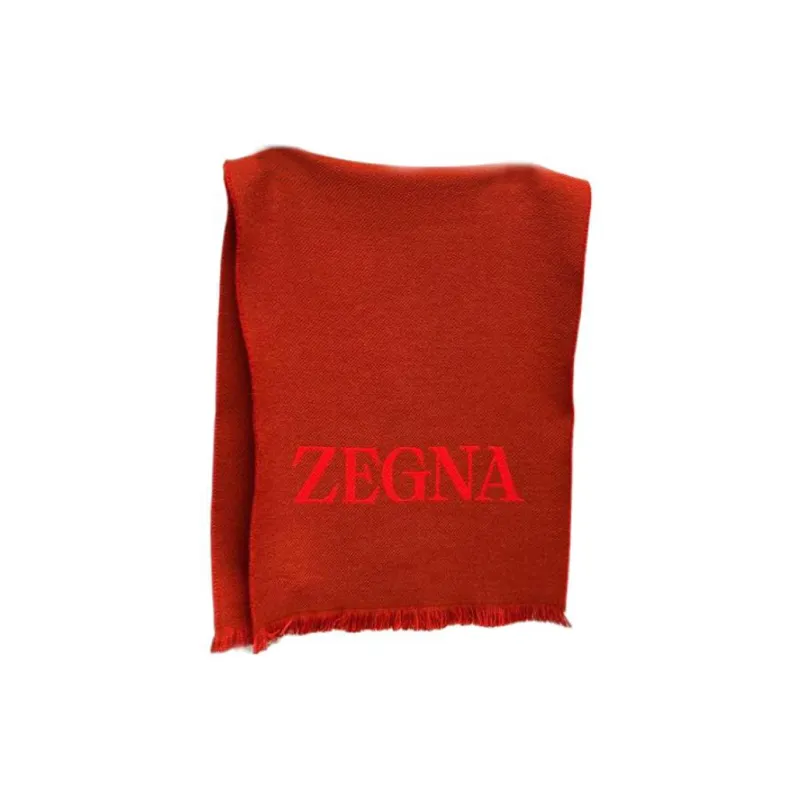 Zegna Knit Scarves Men's Orange-0