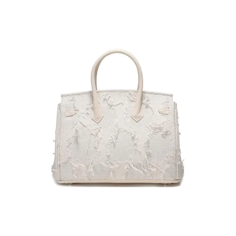 Emotional World Canvas With Polyester Canvas Bag Handbags Large Size Women's White/Pink/Black-1