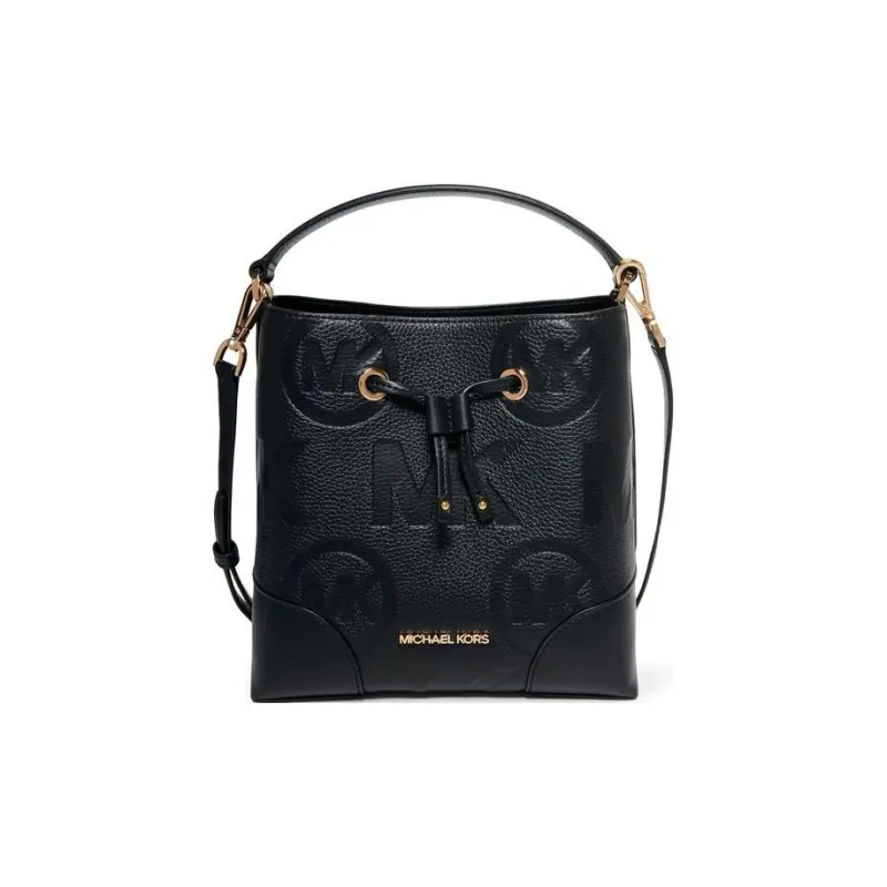MICHAEL KORS Mercer Leather Bucket Bag, Shoulder Bag Medium Size Women's Black-0