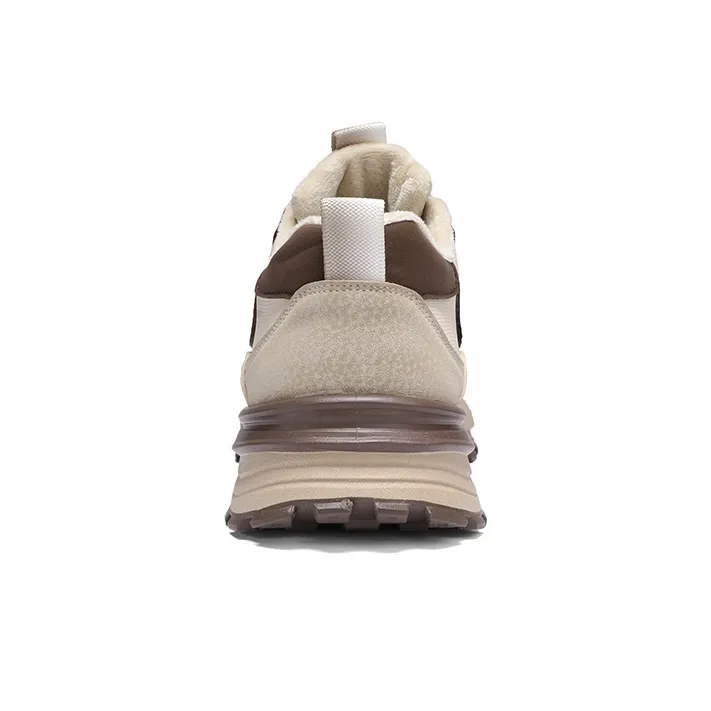Warrior Cushioning Abrasion Resistant Height Increasing Thermal Mat High Top Casual Shoes Men's Khaki Brown-3