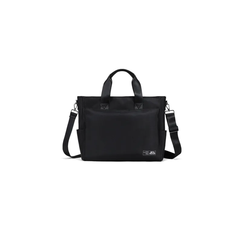 Slazenger Fabric Portable One Shoulder Crossbody Briefcase Laptop Bag Large Size Men's Black-0