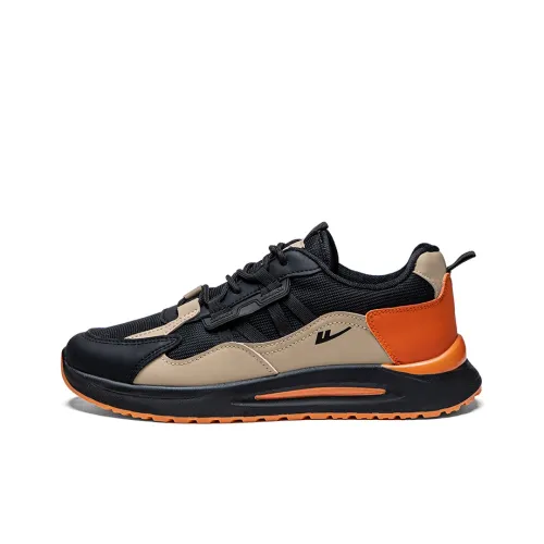 WARRIOR Casual Shoes Men Low-Top Black Khaki Orange