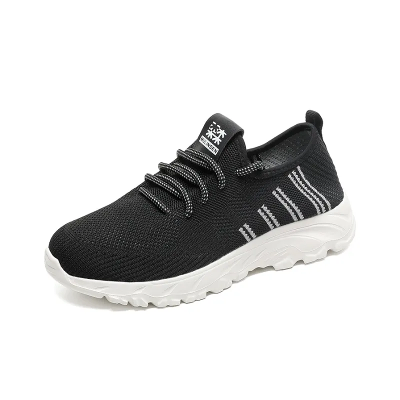 Mulinsen Cushioning Rebound Height Increasing Balance Lightweight Breathable Low Top Casual Shoes Women's Black-3