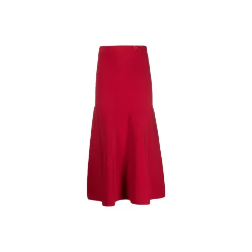 Patrizia Pepe Logo-embroidered Flared Midi Skirt