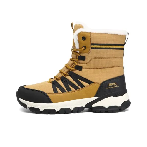 Jeep Warm Wear-Resistant Cushioning Height Increasing Short Outdoor Boots Men's Spruce Yellow