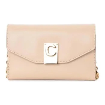 CELINE Shiny Smooth Calfskin Clutches Shoulder Bag Crossbody Bag Regular Women's Nude