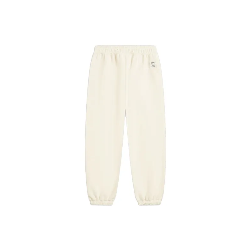 LiNing x YINGXIONGLIANMENGPOLUO Knitted Sweatpants Women's Ecru-1