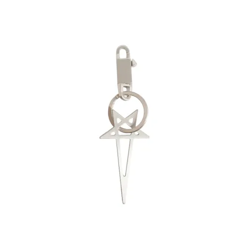 RICK OWENS Pentagram Engraved-logo Brass Keyring