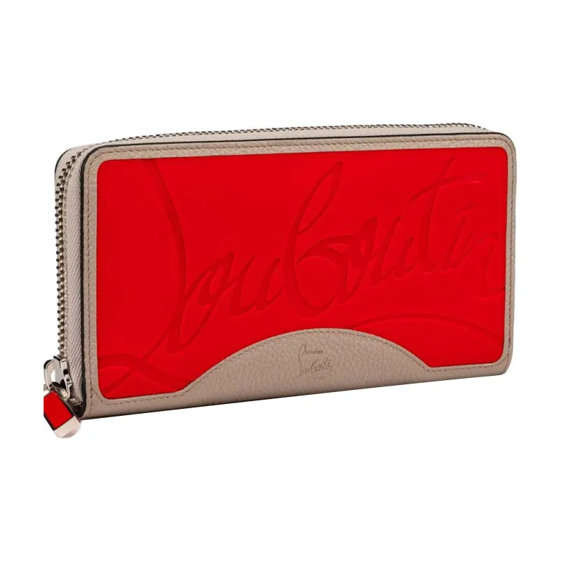 CL LUBOTING Calfskin Wallet Regular Men's Red & Brown-1