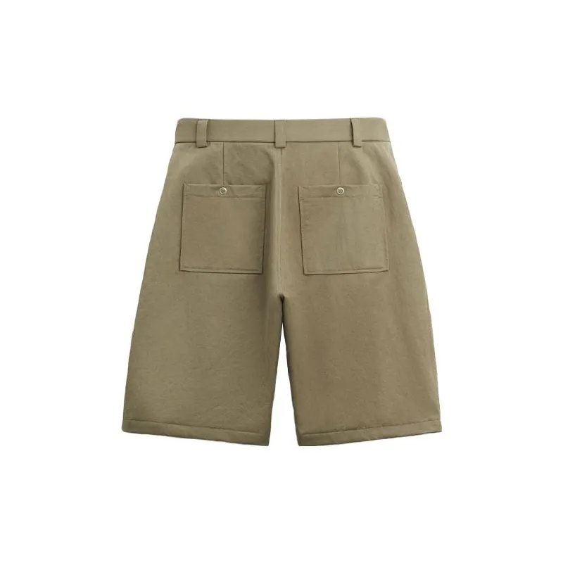 ZARA Casual Shorts Men Olive Green-1