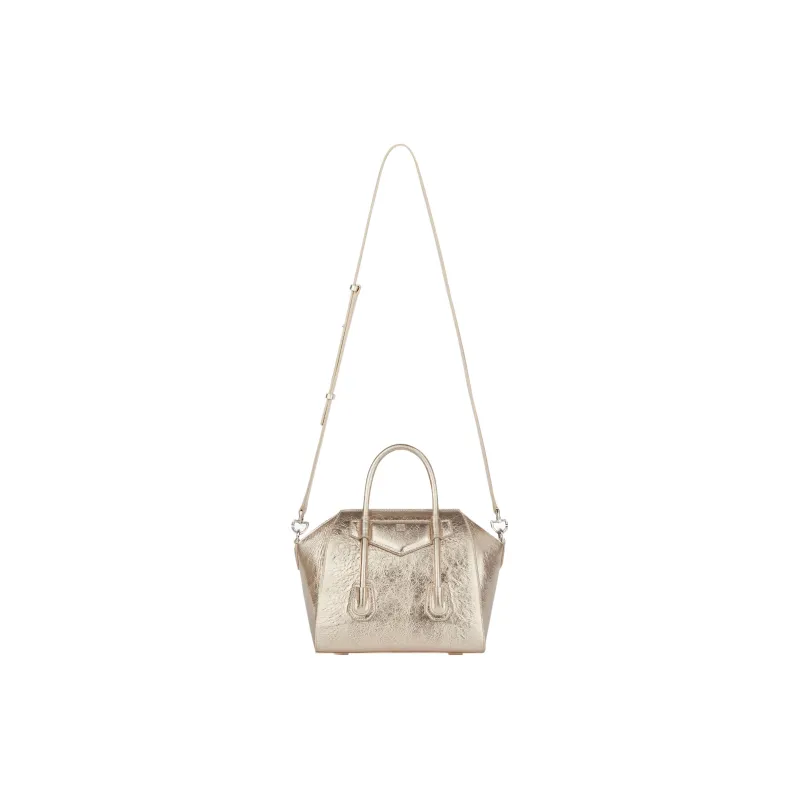 Givenchy Antigona Lock Cow Leather Shoulder Bag Crossbody Bag Handbag Mini Women's Dusty Gold-2