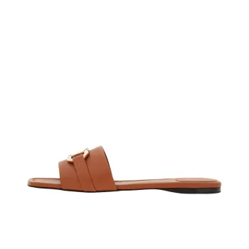 FERRAGAMO Gancini buckle Leather Slides