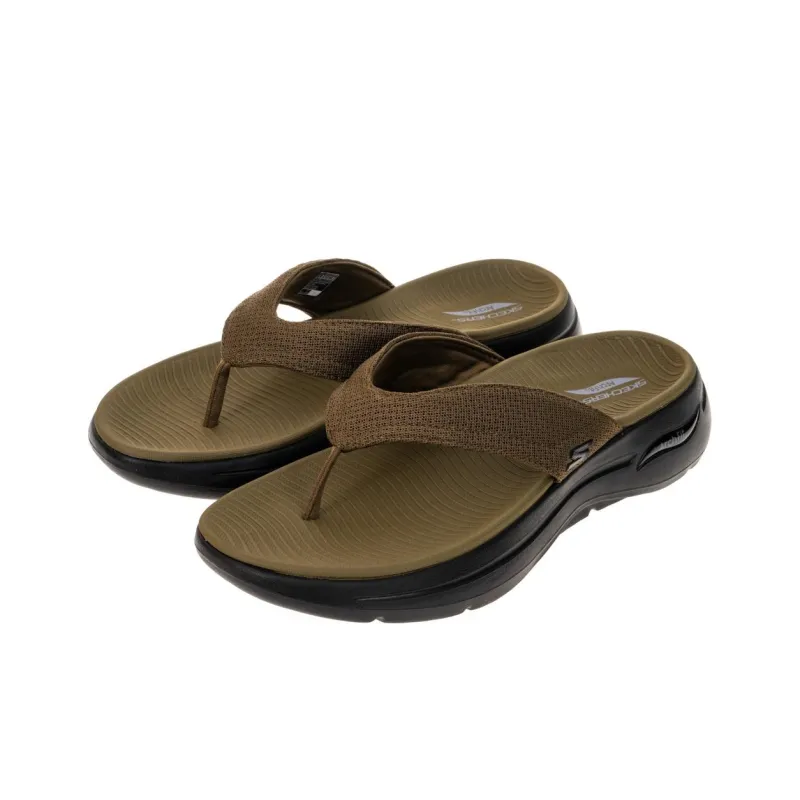 Skechers Go Walk Arch Fit Flip Flops Men's Brown-2