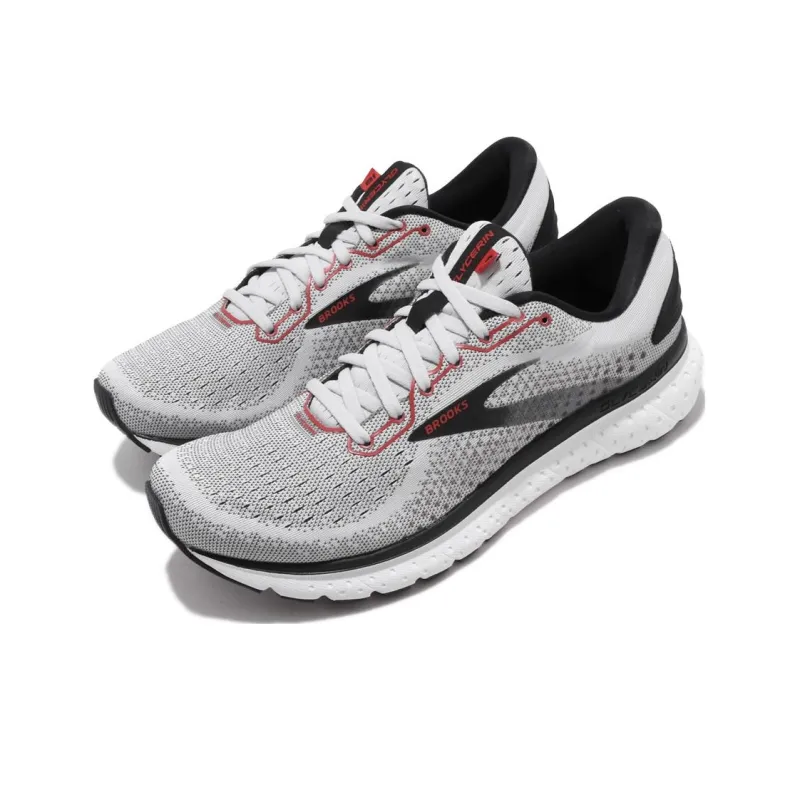 Brooks Glycerin 18 Wear-Resistant Low-Top Casual Running Shoes Men's Gray Red-2