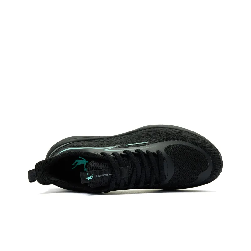 QIAODAN Running Shoes Men Low Top Black Green-3