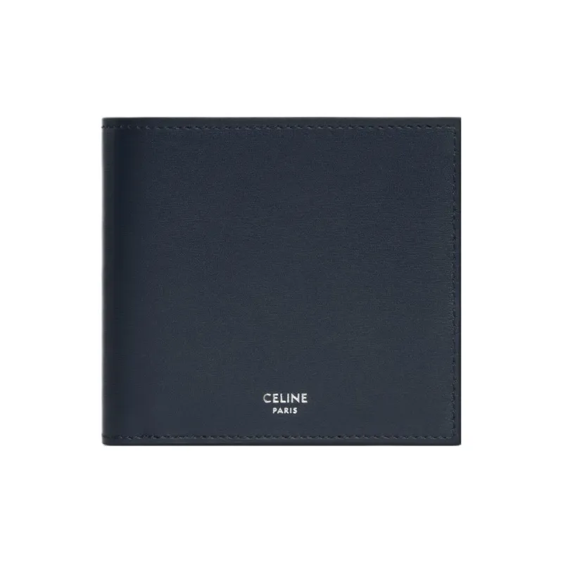 CELINE Shiny Calfskin Wallet Regular Men's Sacred Blue-0