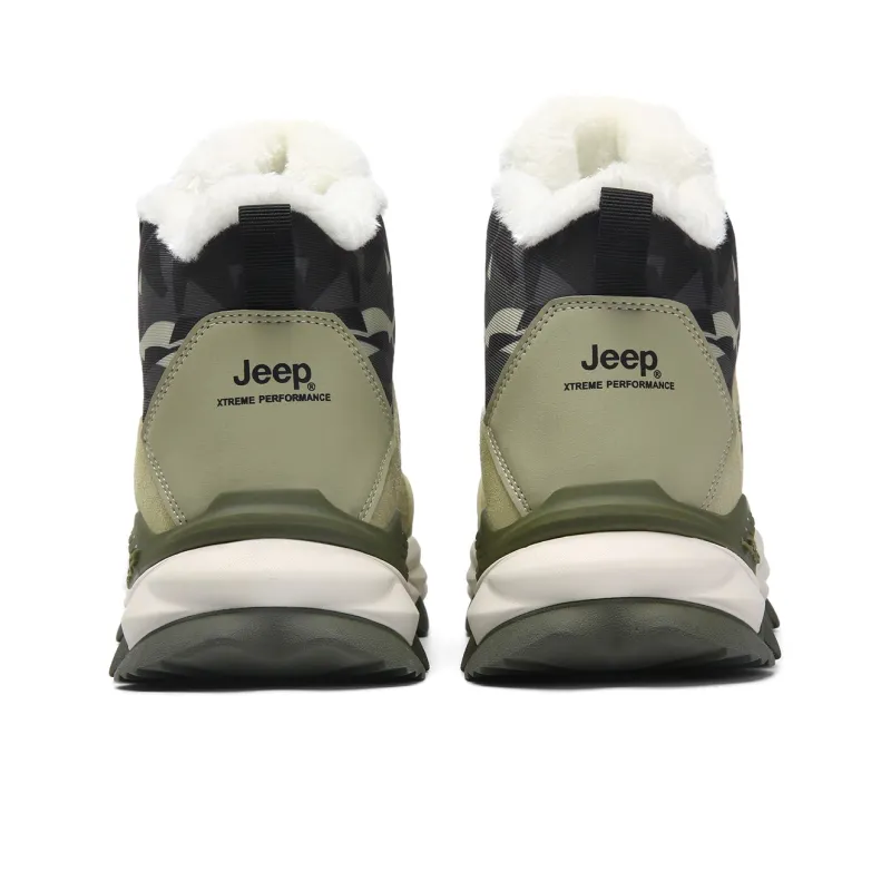 Jeep Breathable Warm Wear Resistant Cushioning Height Increasing Short Outdoor Boots Men's Green-3