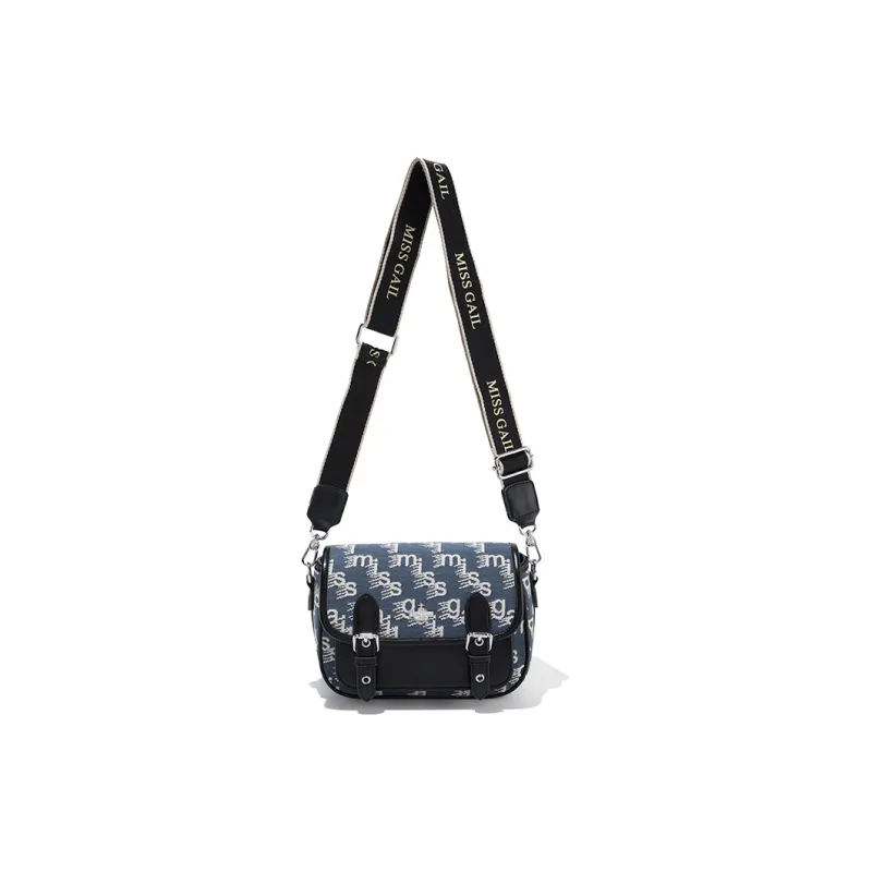MISS GAIL Pu Shoulder Bag Medium Size Women's Blue-4
