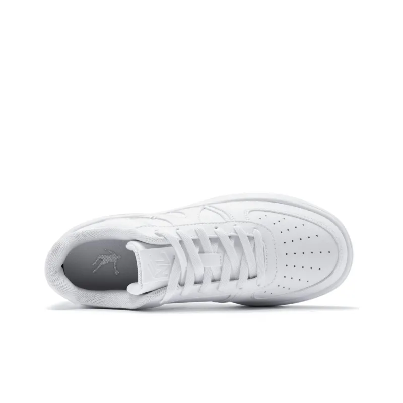 QIAODAN Cushioned Slip Resistant Breathable Low Top Skateboard Shoes Women's White-3