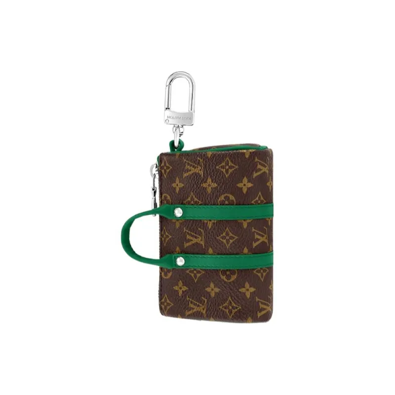 LOUIS VUITTON Mini Keepall Canvas With Leather Keychain Bag Accessory Men's Green-2