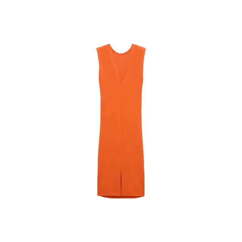 ZARA Sleeveless Dress Women's Dark Orange-1